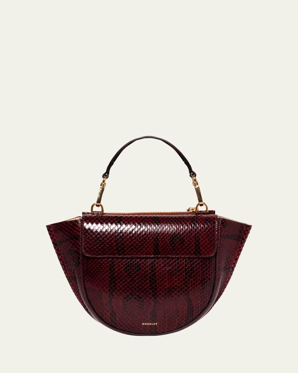 Hortensia Mini Python-Embossed Leather Shoulder Bag